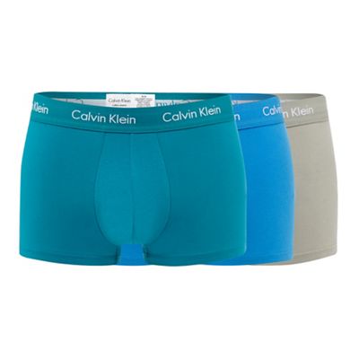 Calvin Klein Pack of three grey cotton stretch trunks